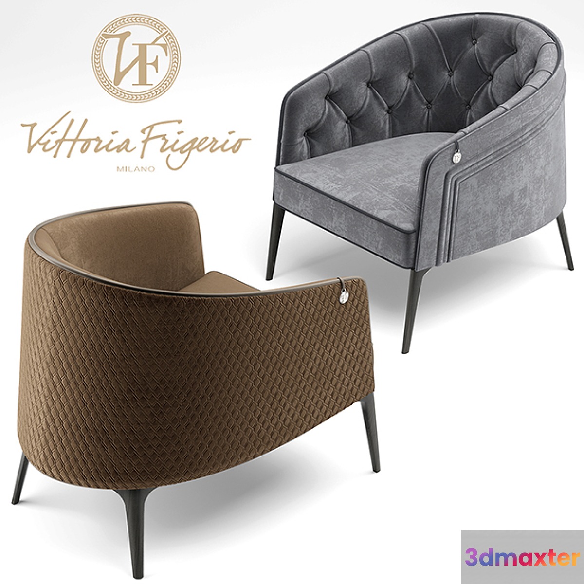 Armchairs Vittoria Frigerio descrizione 3D Max