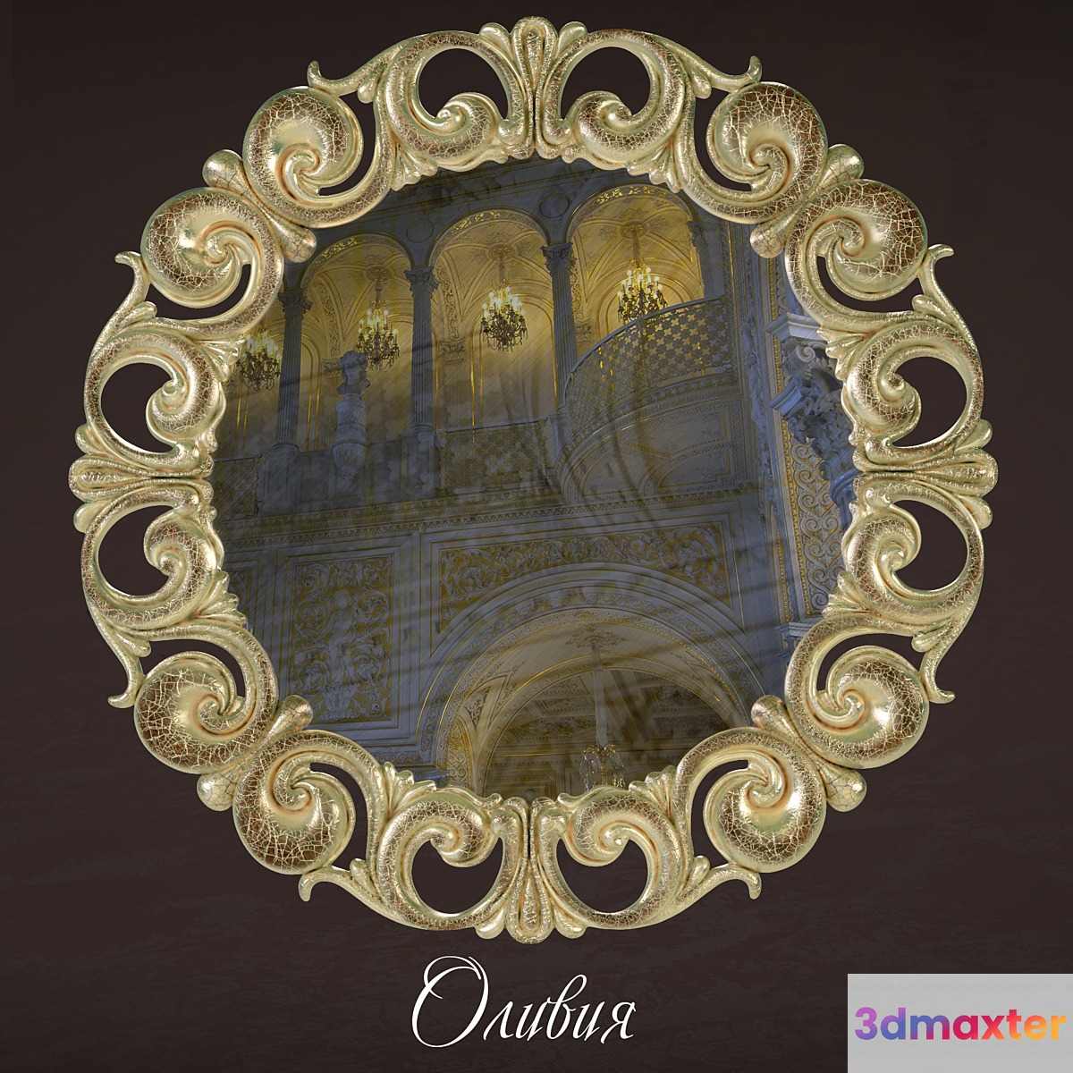 Round mirror Olivia 3D Max