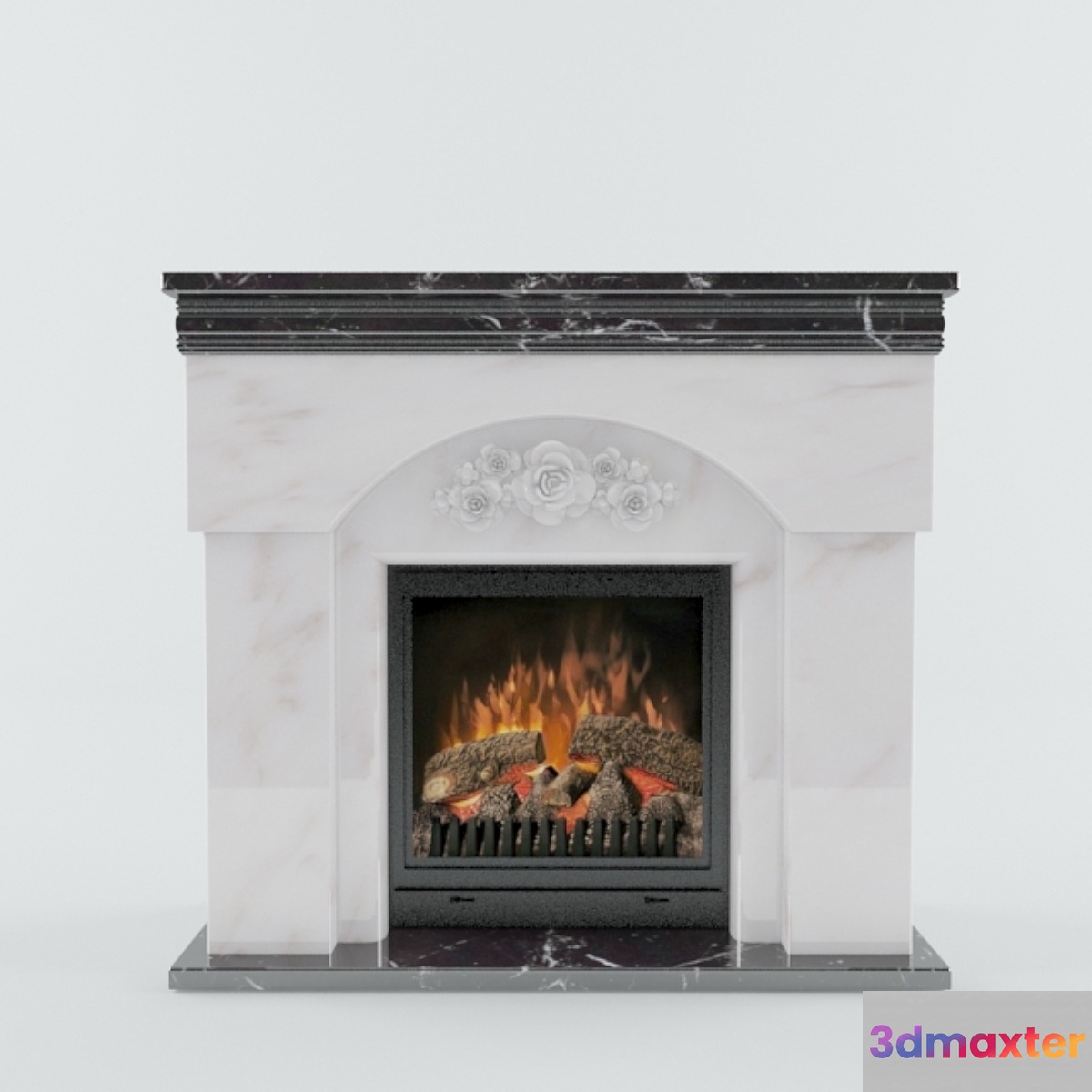 Fireplace in the marble portal 3D Max