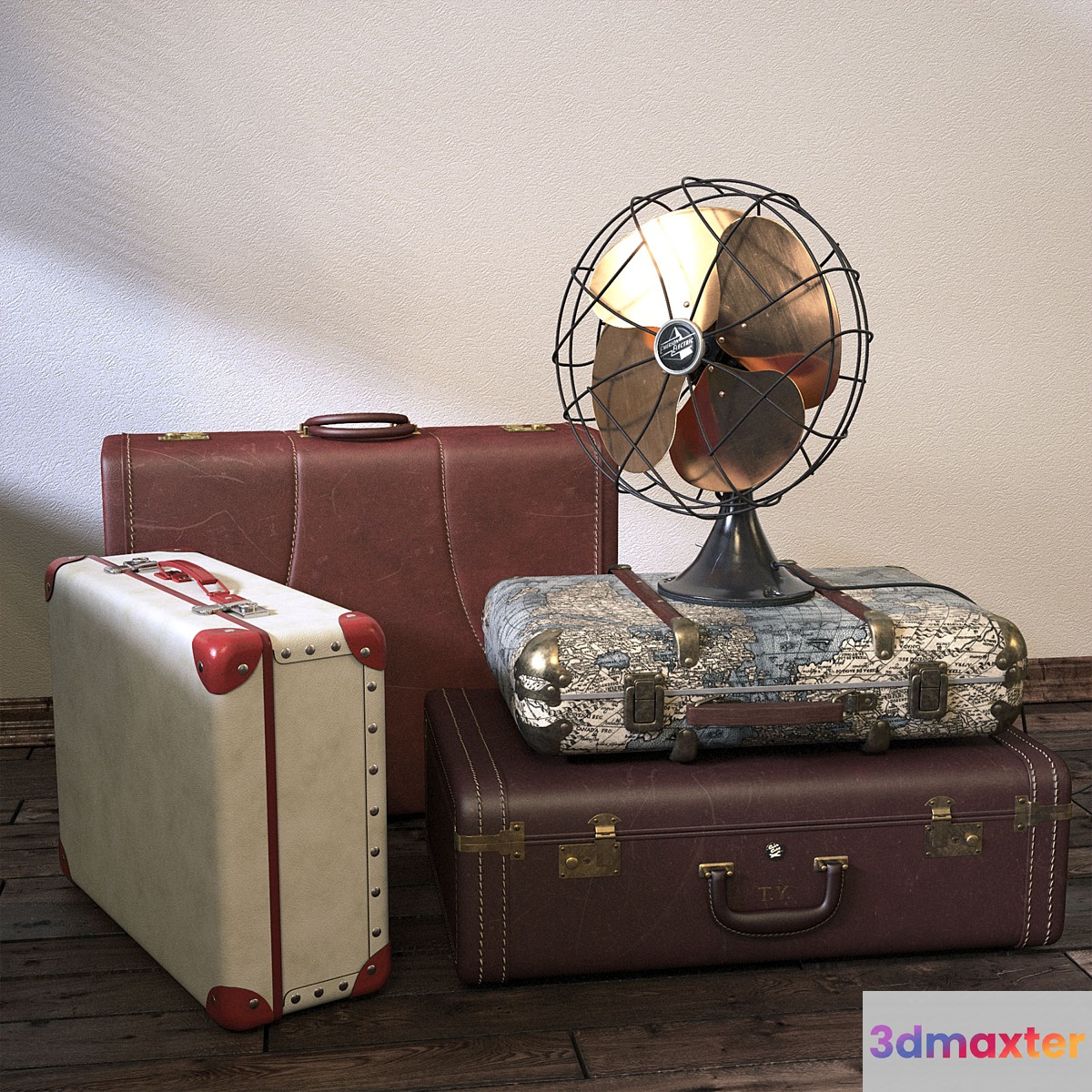 Vintage Fan & Suitcases