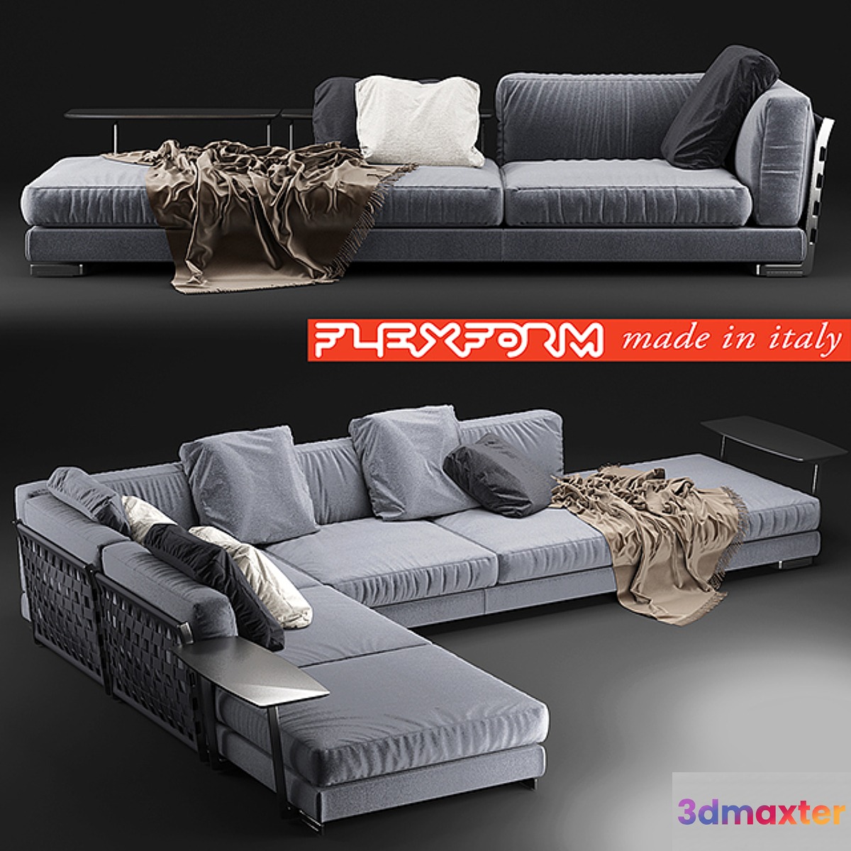 09 Cestone sofa Flexform 3D Max