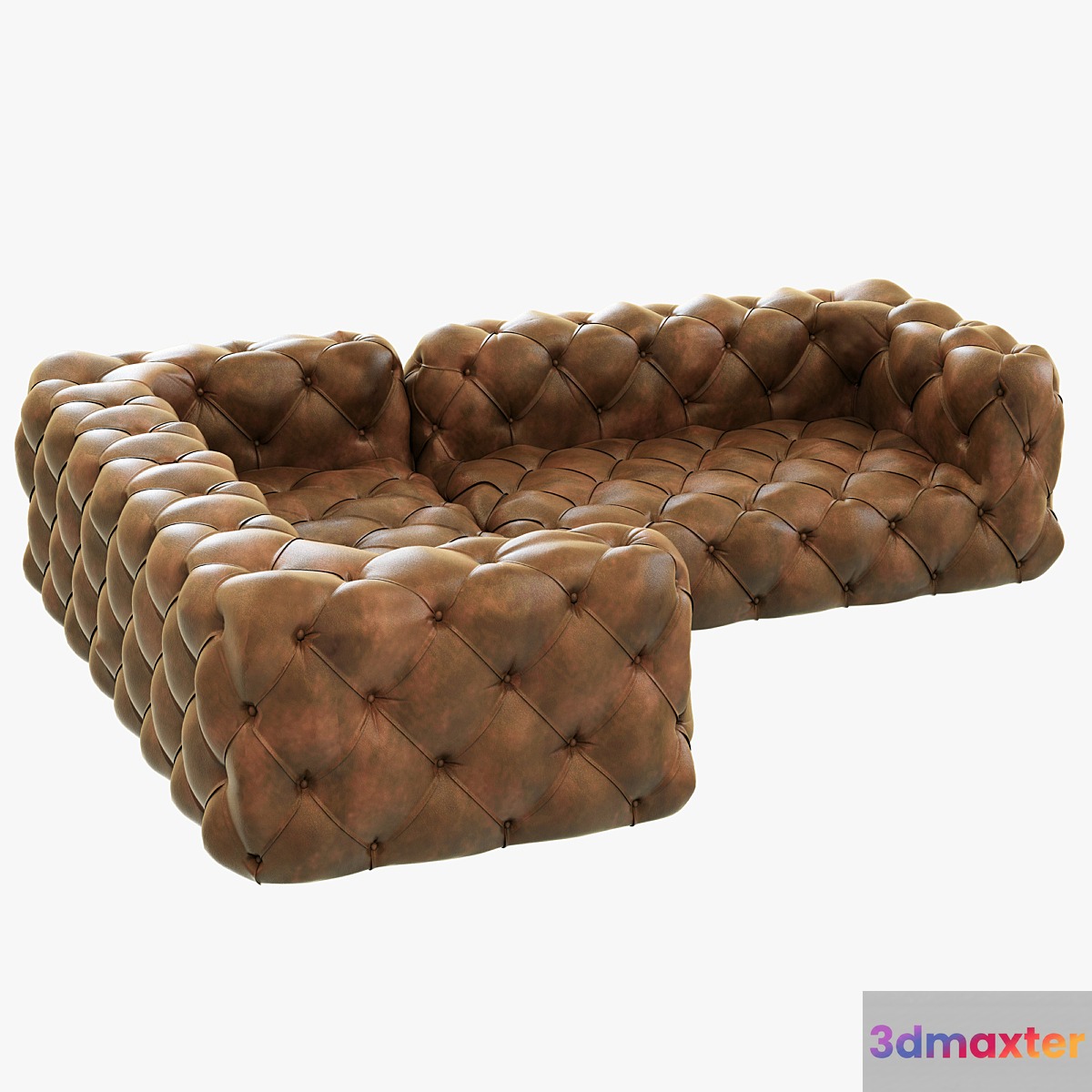 Restoration Hardware Soho Tufted Leather Corner Sectional 3D Max
