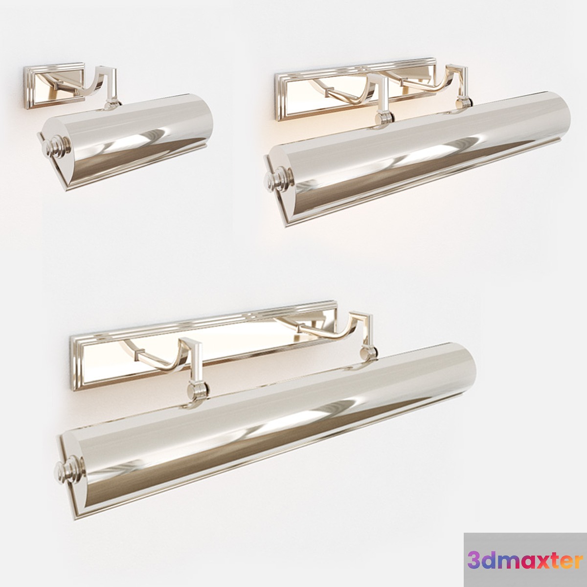 Backlight Picture Visual Comfort Alexa Hampton Picture Light in Polished Nickel - No.2 3D Max