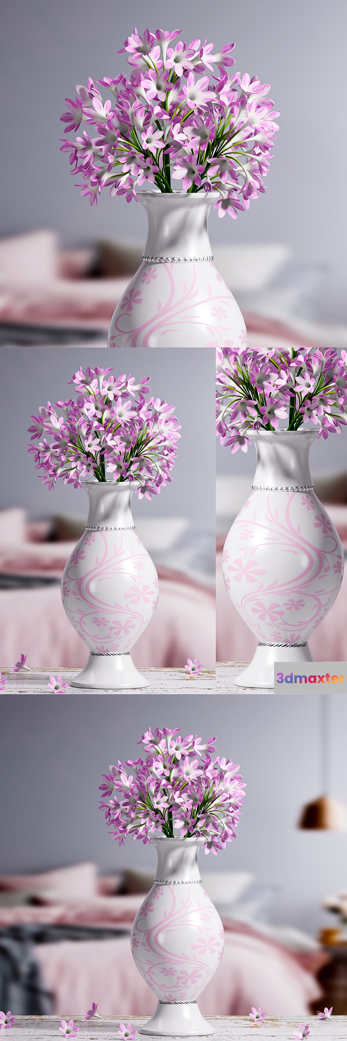 Light pink flower vase 3D Max