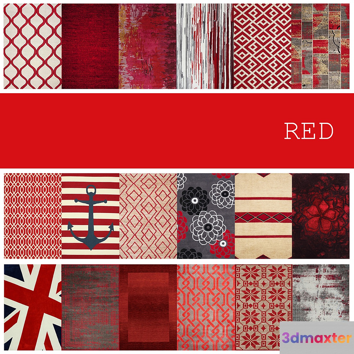 18 carpets in the color RED - No.3