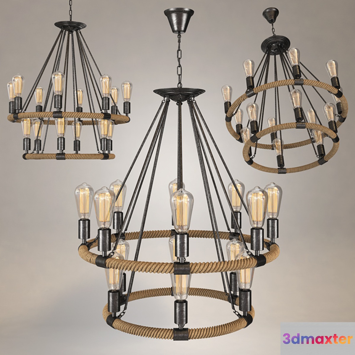 Round-type hanging lamp loft Country