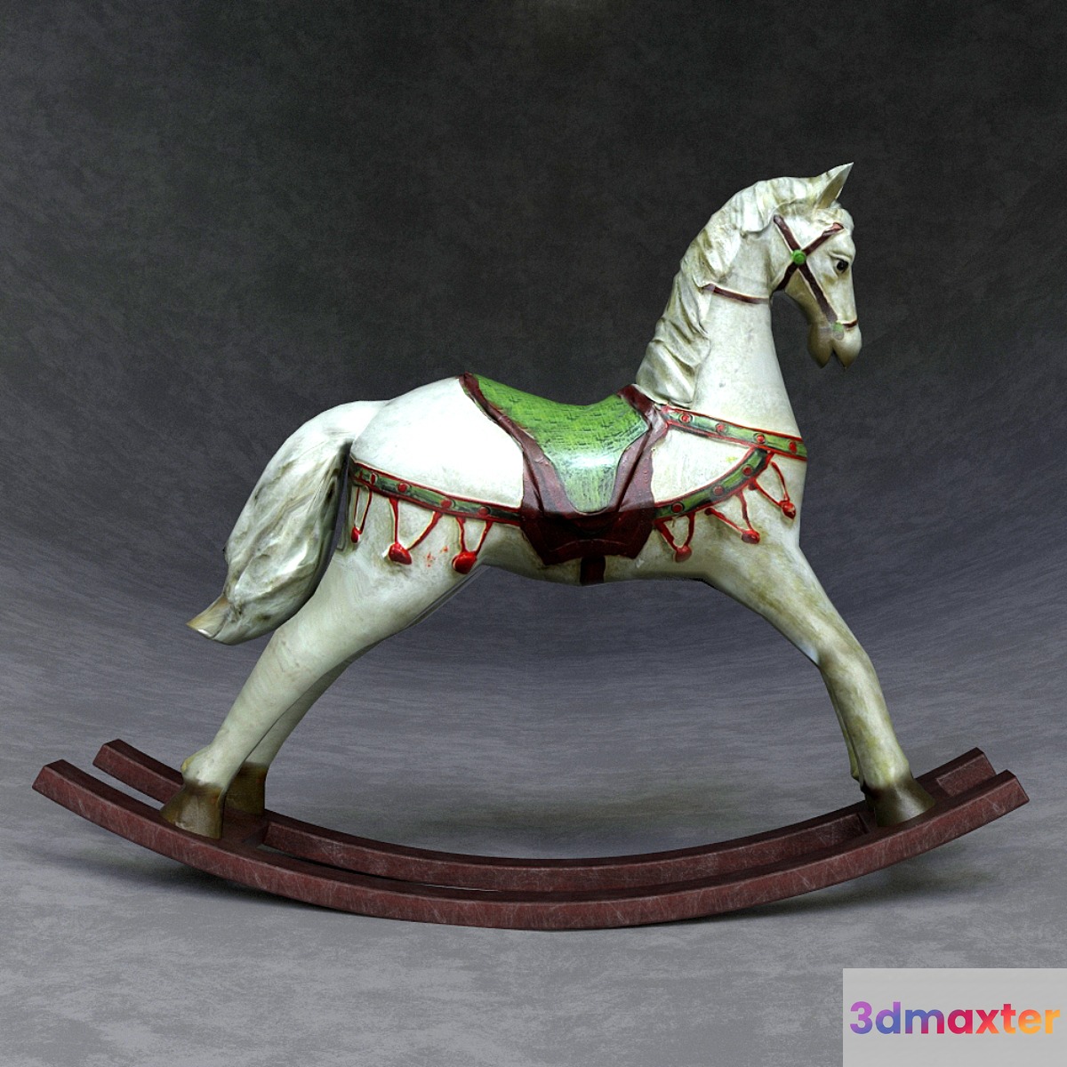 Decorative wooden rocking horse - No.2 3D Max