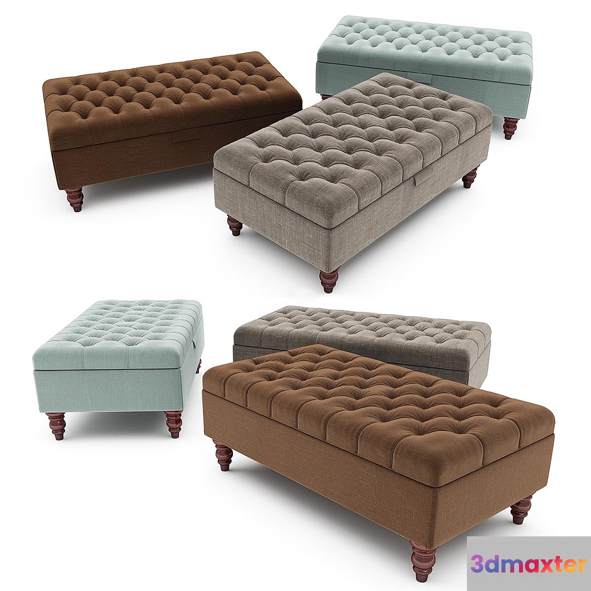 Tiffany Linen Footstool ottoman
