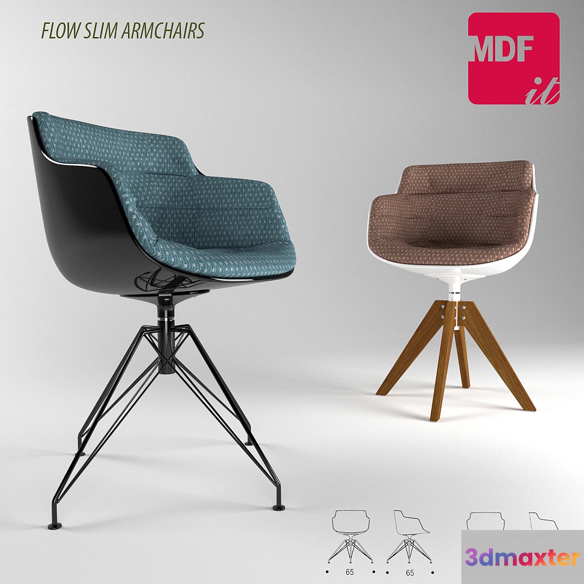 FLOW SLIM ARMCHAIRS 3D Max