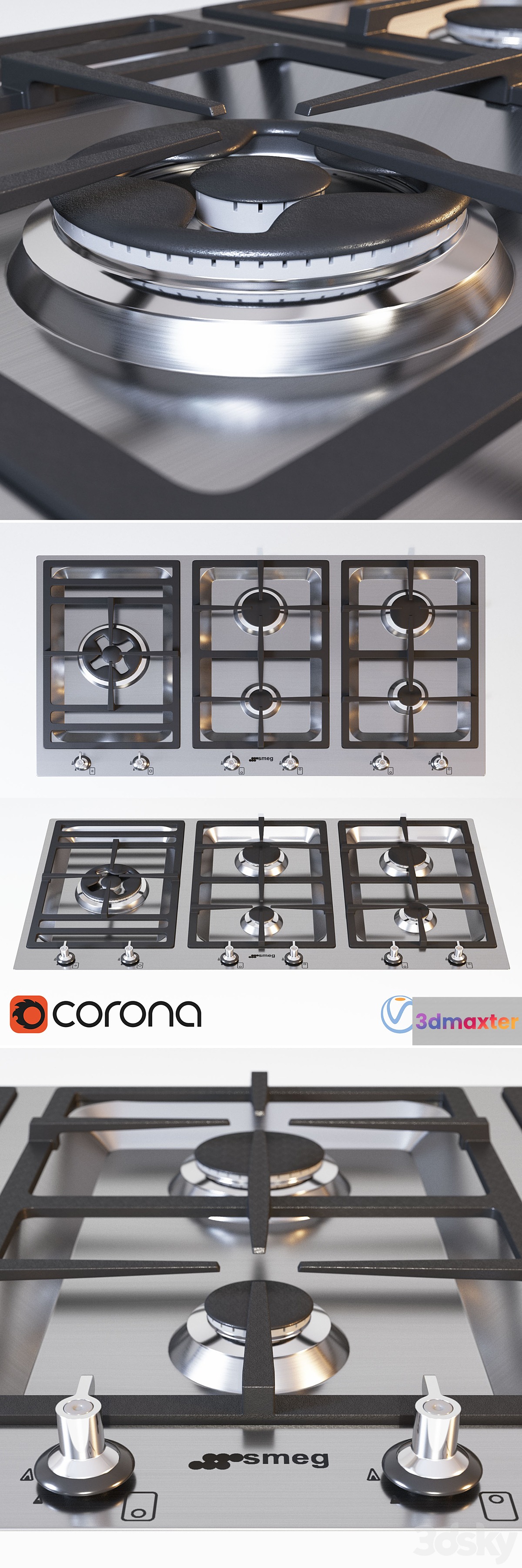 Gas hob Smeg PSF906-4