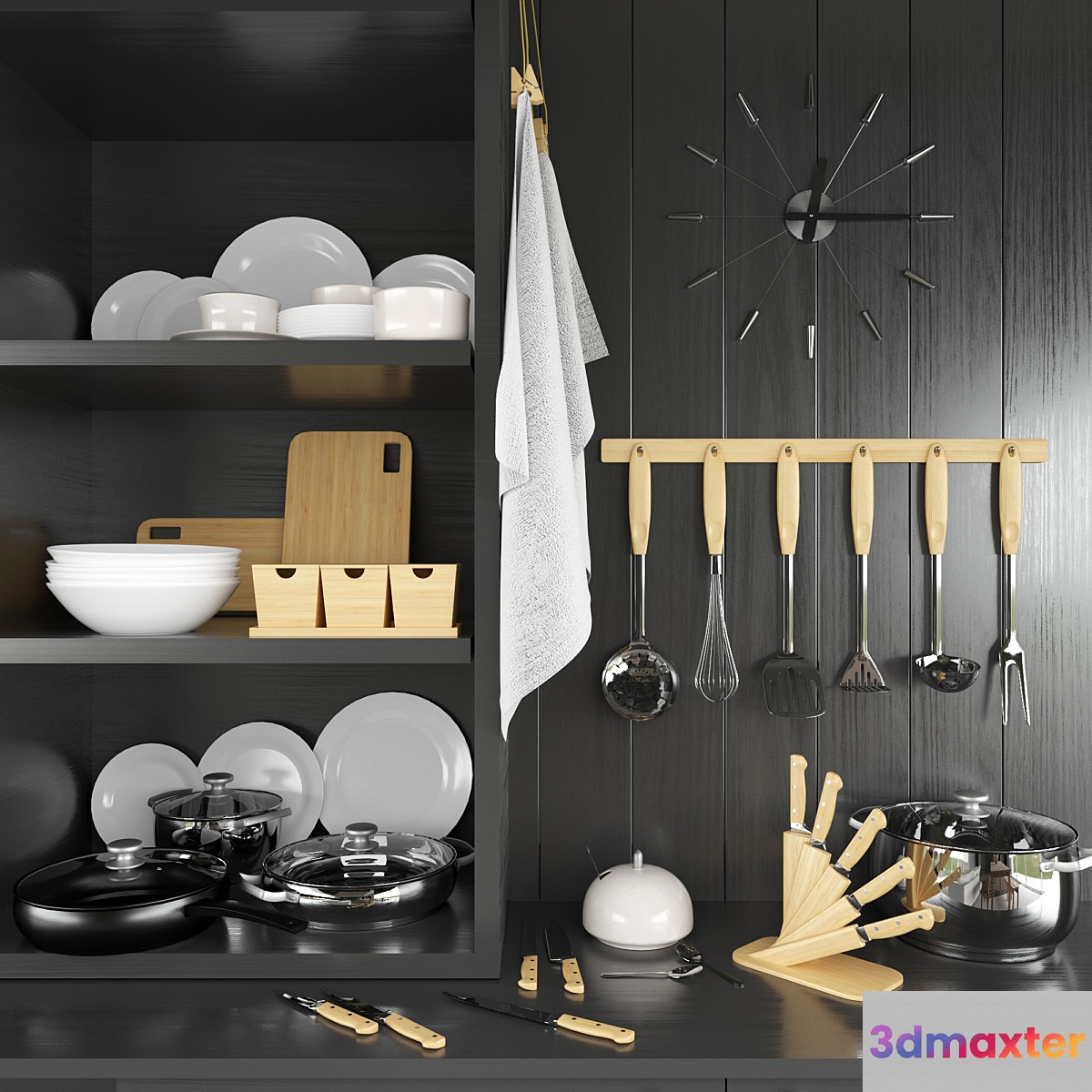 A set of kitchen