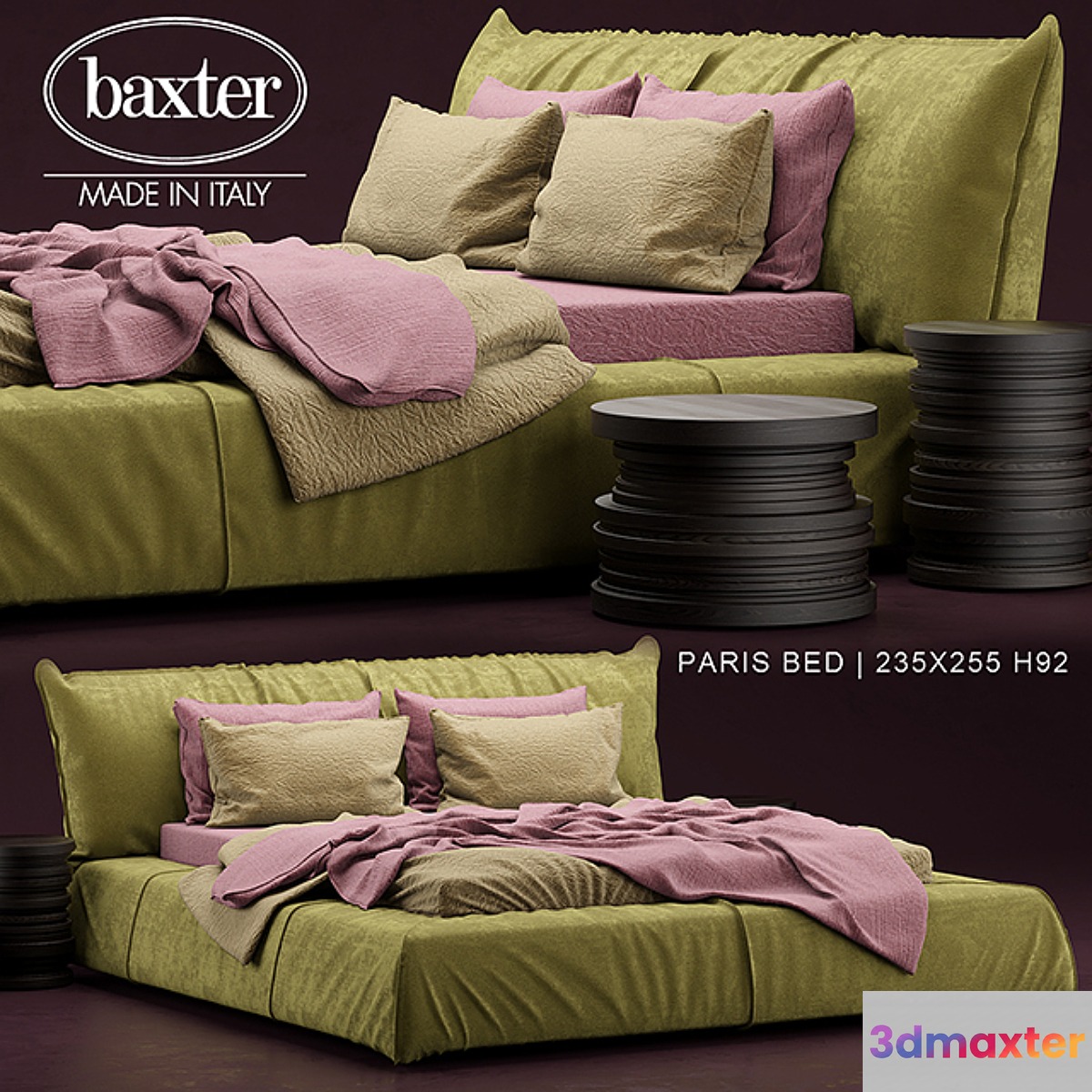 Bed PARIS BED baxter 3D Max