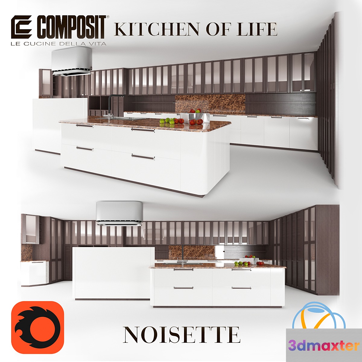 Kitchen Composit Noisette 3D Max