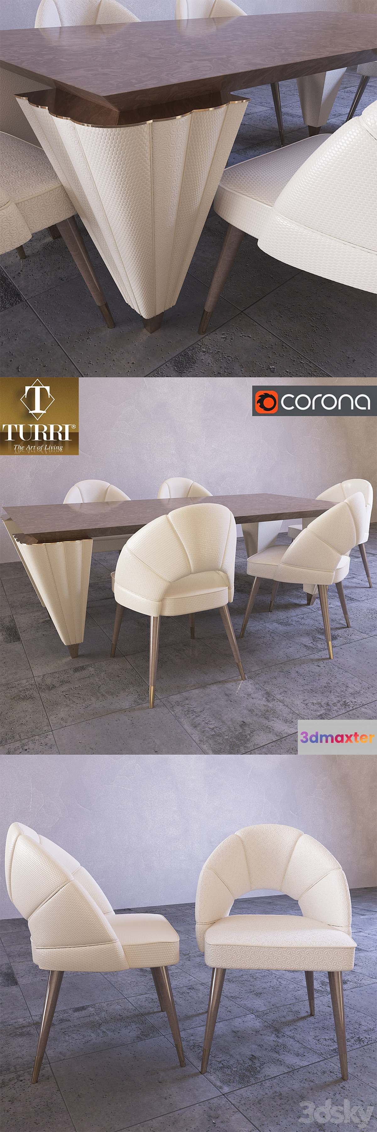 Table and chairs Turri Orion