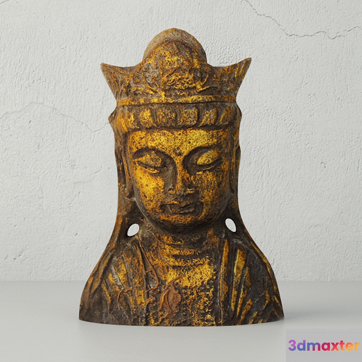 Gold Leafed Metal Buddha Head