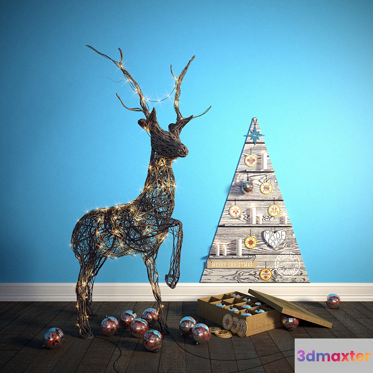Christmas deer 3D Max