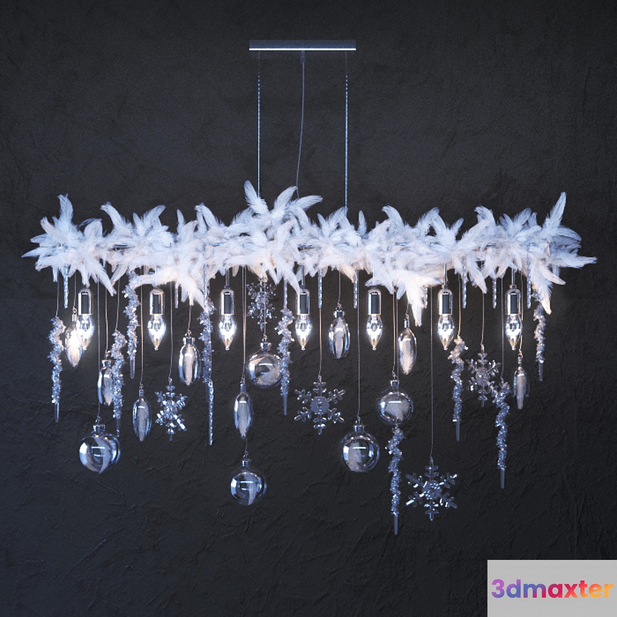 The chandelier in the Christmas decoration