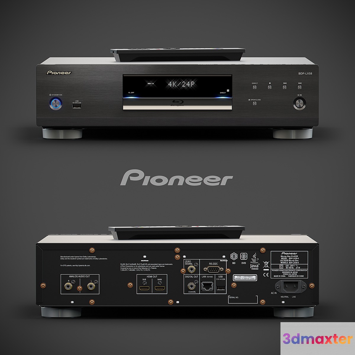 Pioneer blu-ray disc player BDP-LX58-K 3D Max