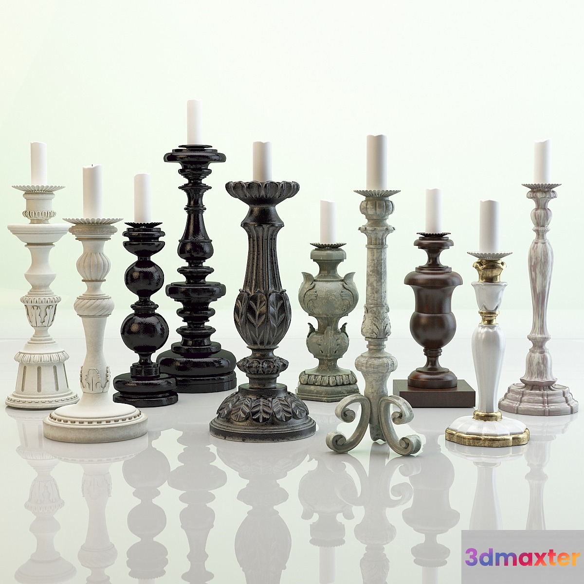Candlesticks Chelini - No.2 3D Max