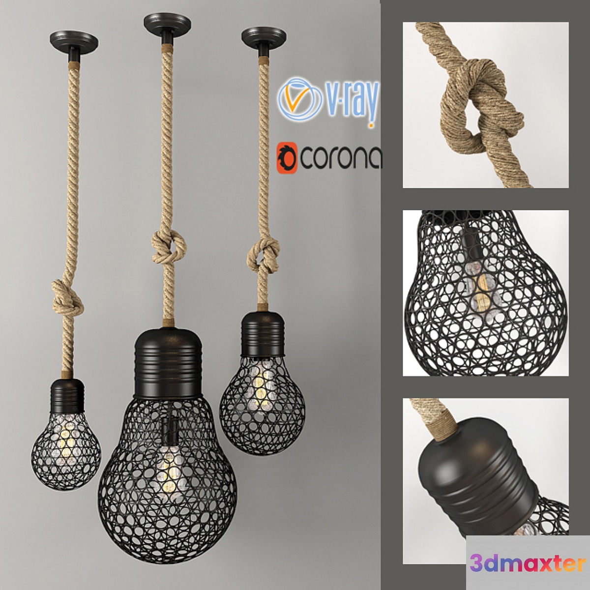 Country Loft pendant lamp 3D Max