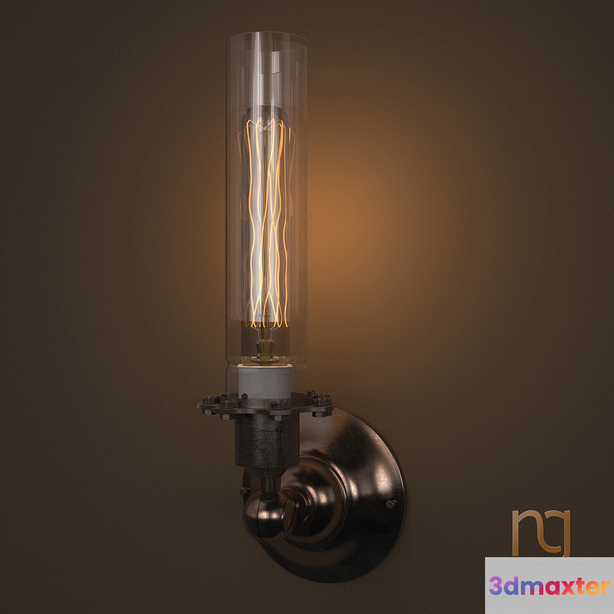 Edison Glass Sconce 3D Max