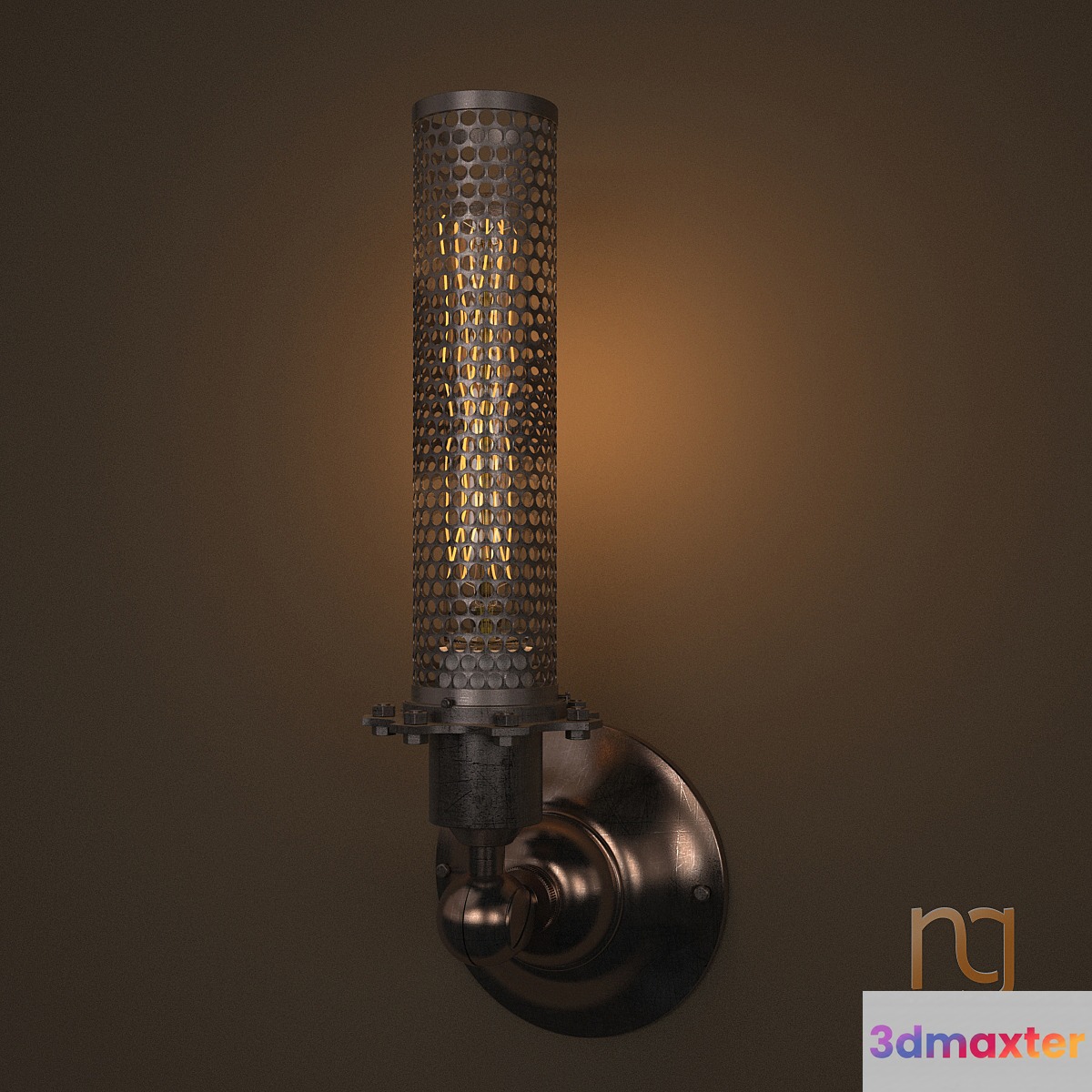 Edison Perforated Metal Sconce 3D Max