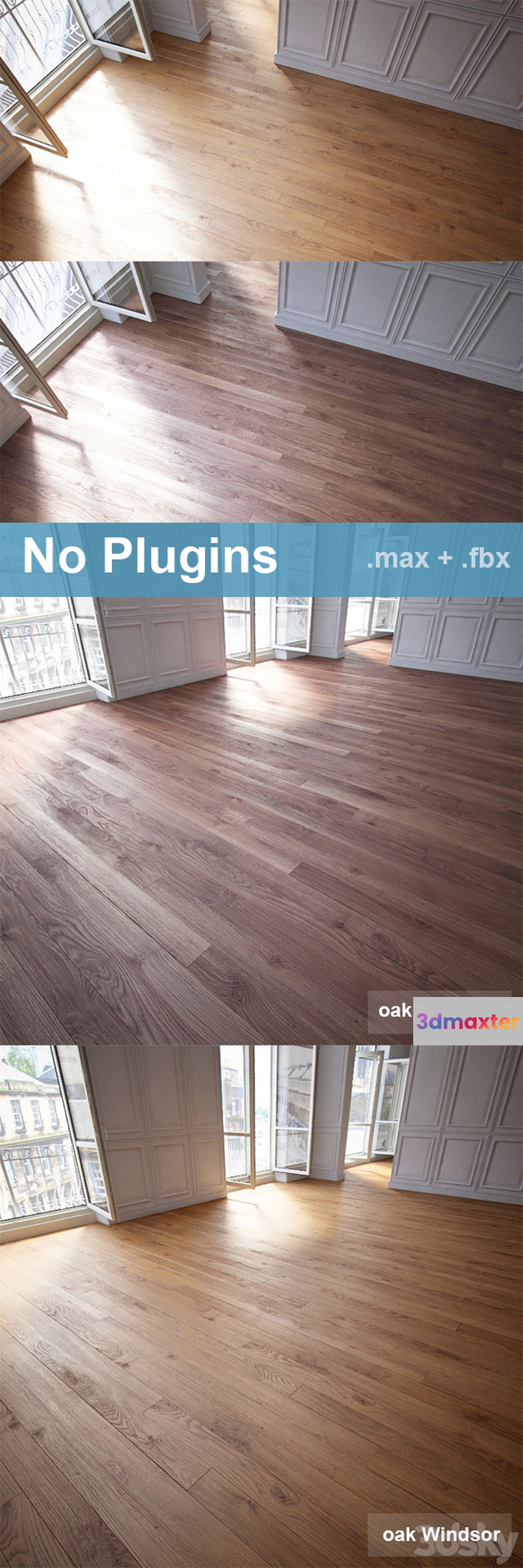 Modular flooring (2 species without the use of plug-ins)