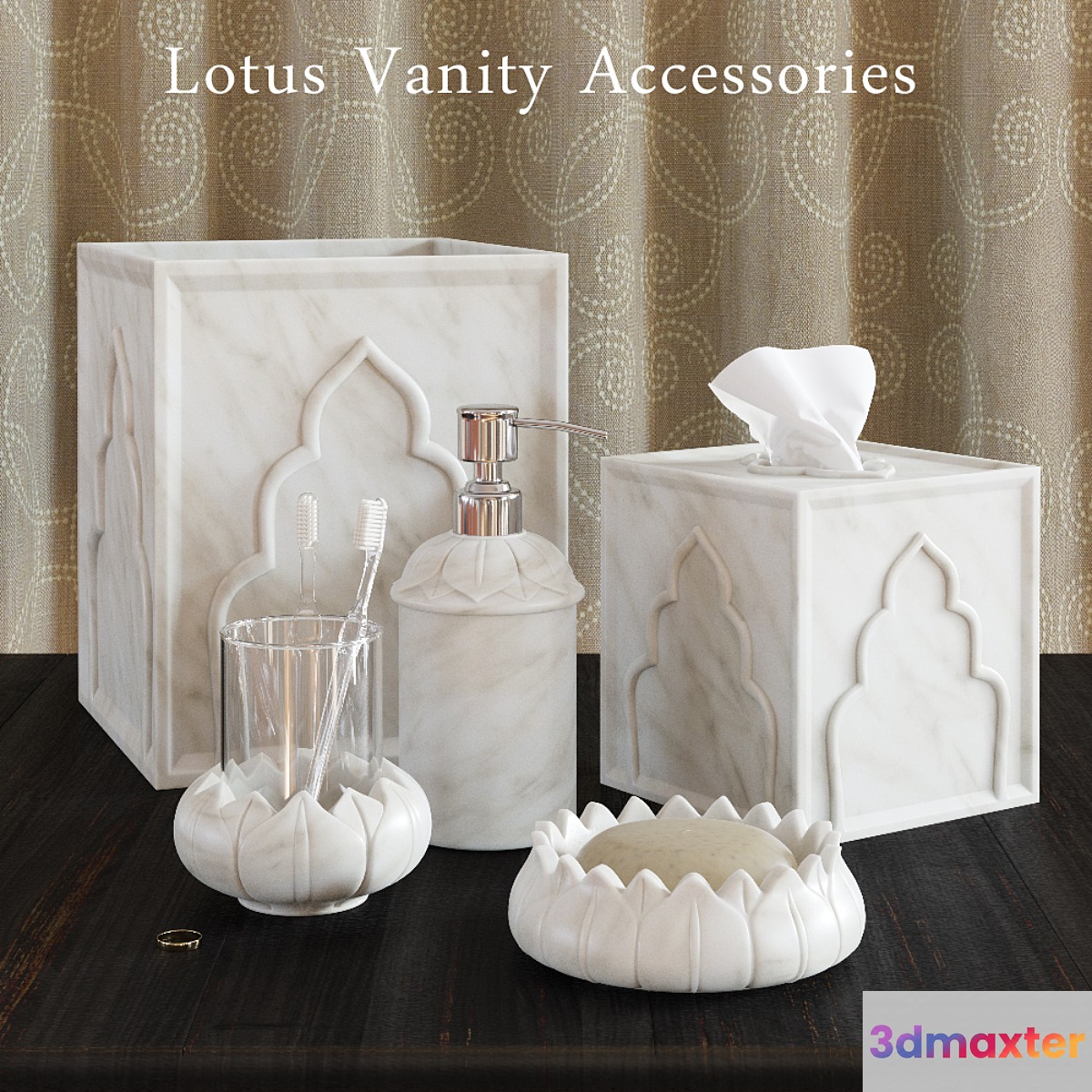 Bathroom Sets John Robshaw Lotus Vanity Accessories - No.2 3D Max