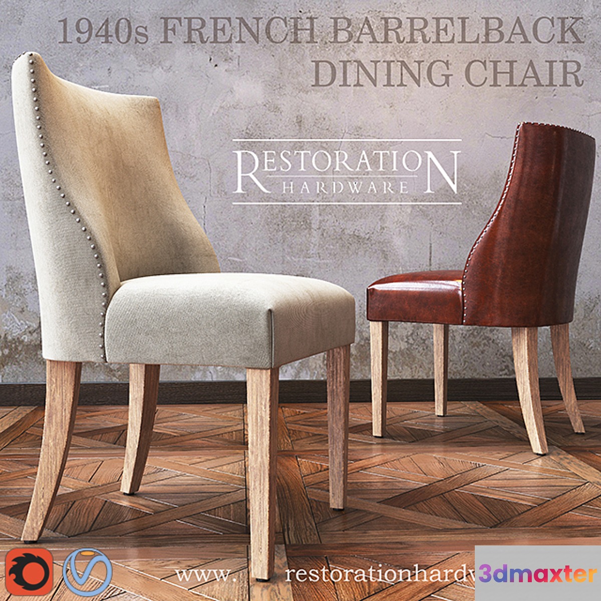 1940s French Barrelback dining chair