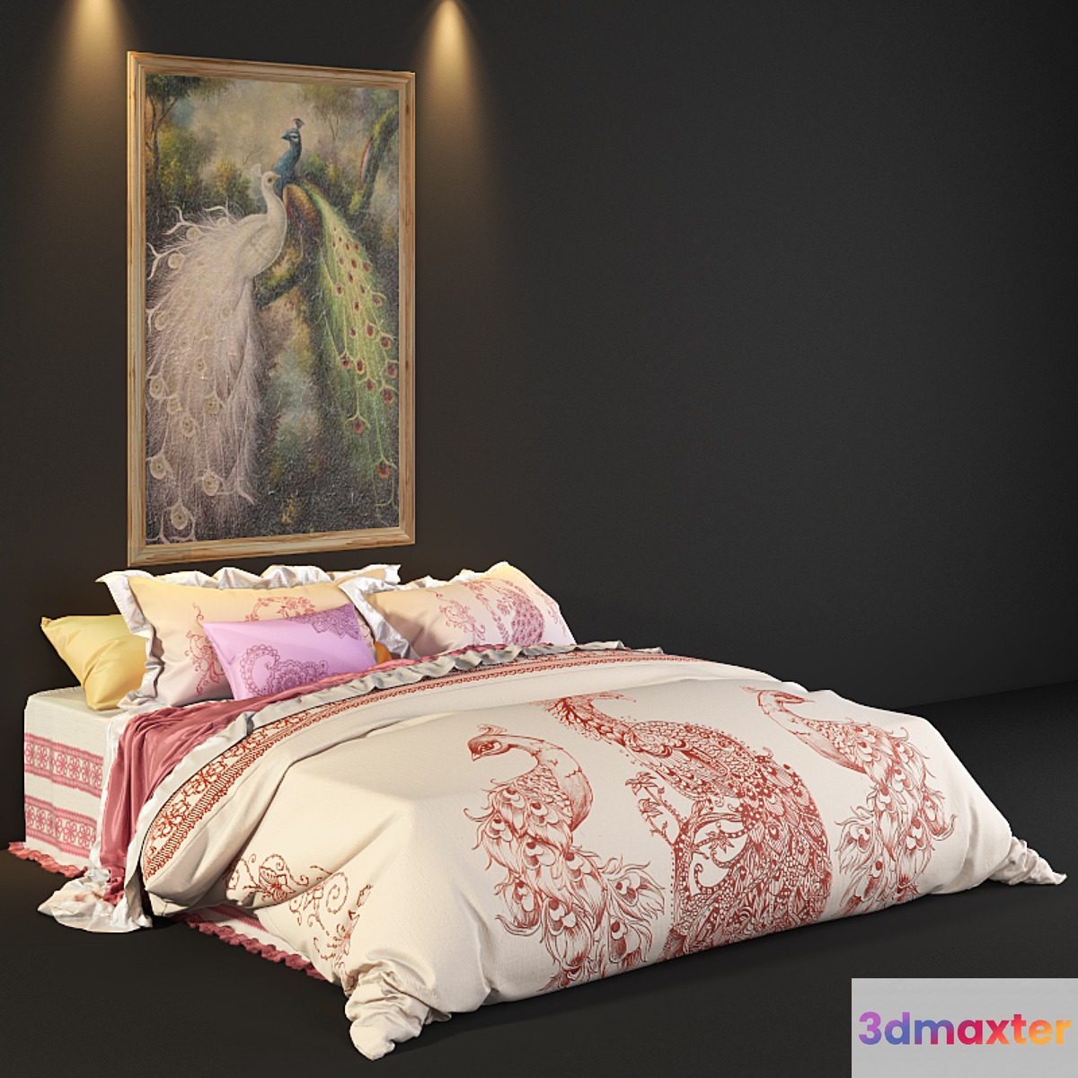 peacock bed 3D Max
