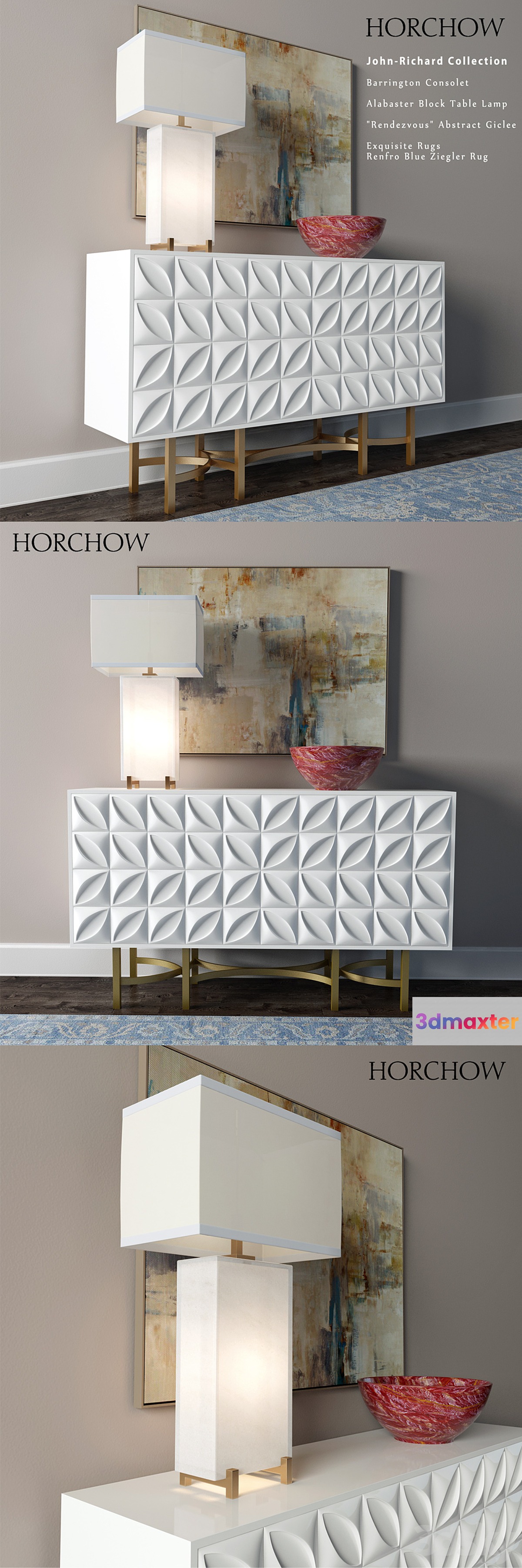 Chest Barrington Console and the lamp Alabaster Block Table Lamp - No.2