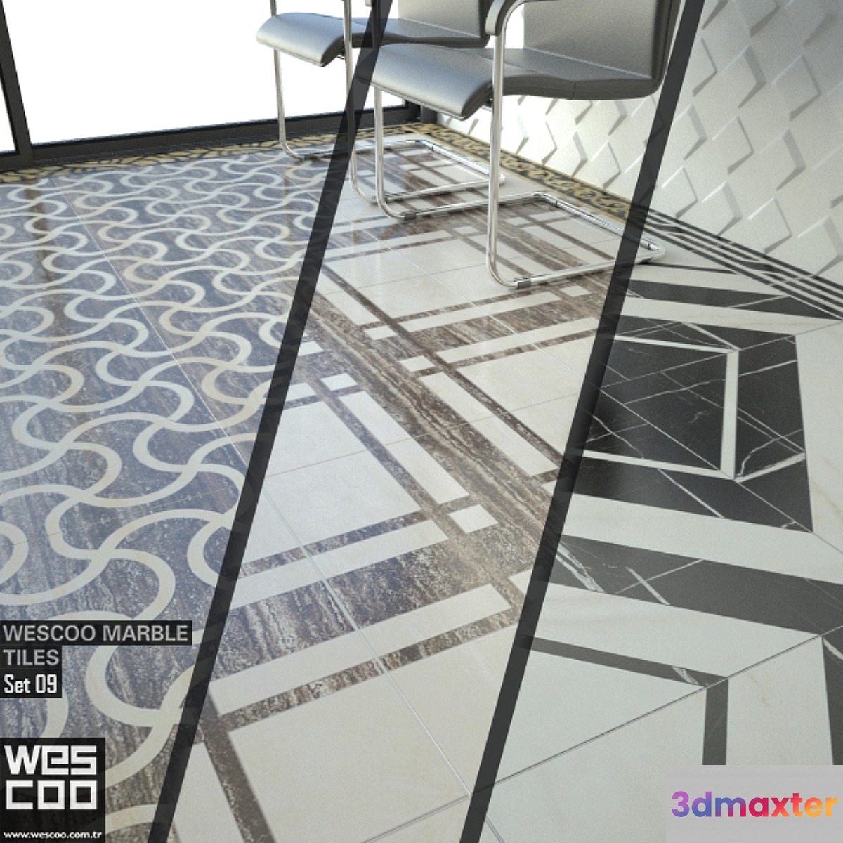 WESCOO Marble Tiles WATERJET DECORS ACCESSORIES Set 09 - No.2