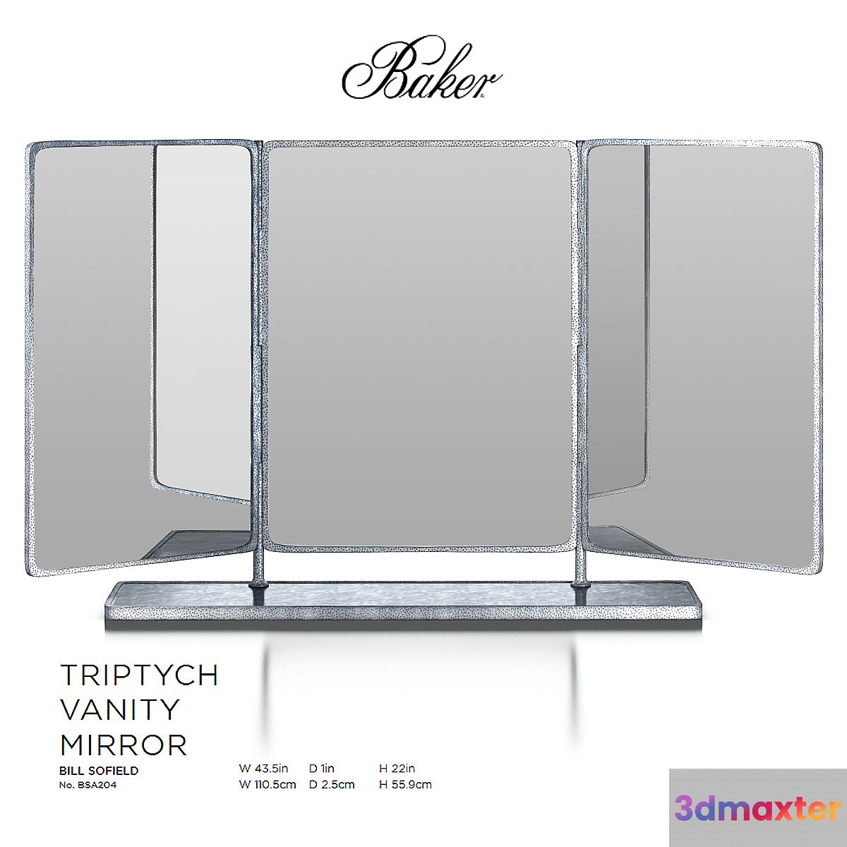 Triptych Vanity Mirror by Baker - No.2