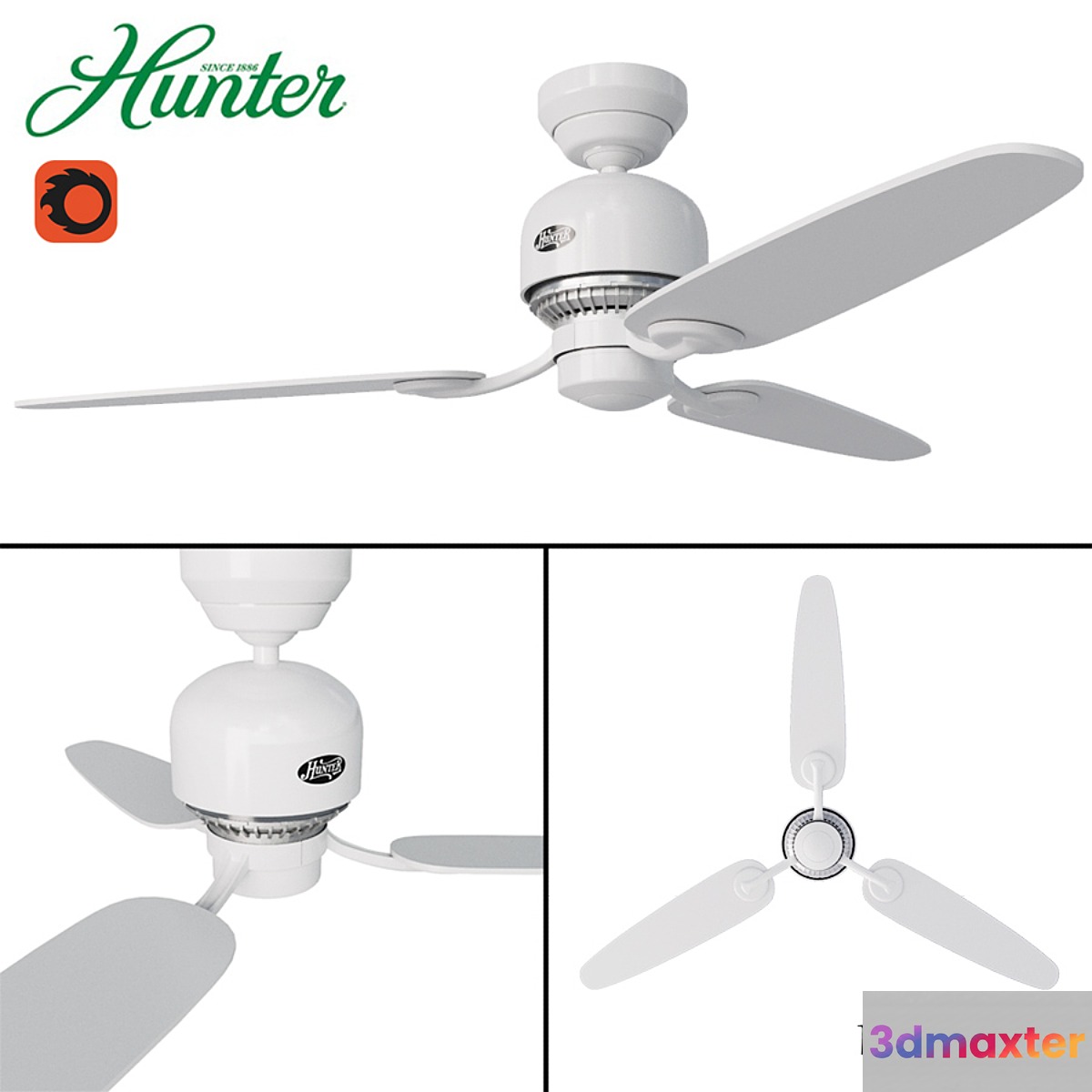 Ceiling Fan Hunter Soho 24277EU - No.2 3D Max
