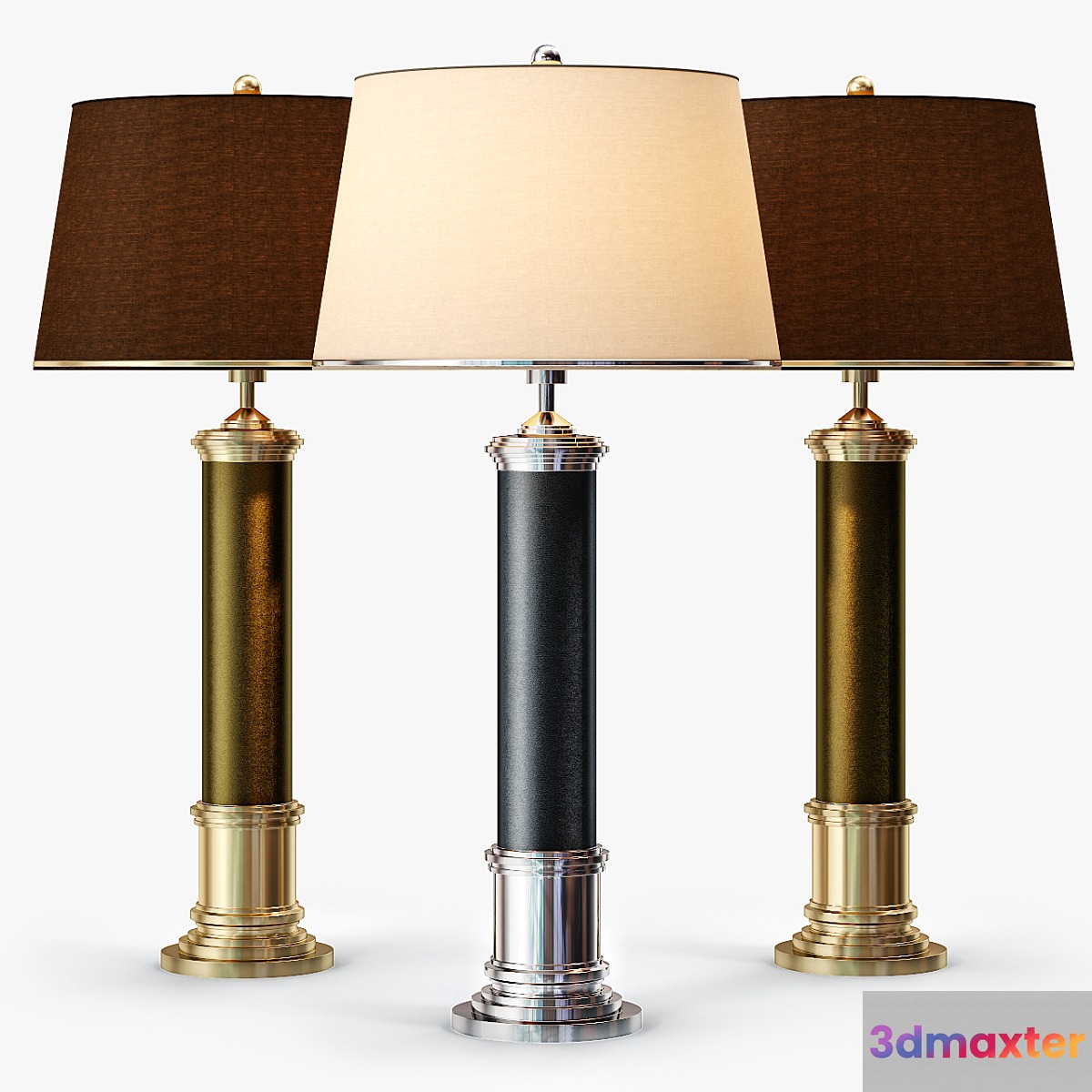 Frederick Cooper Leather Column Table Lamp - No.4