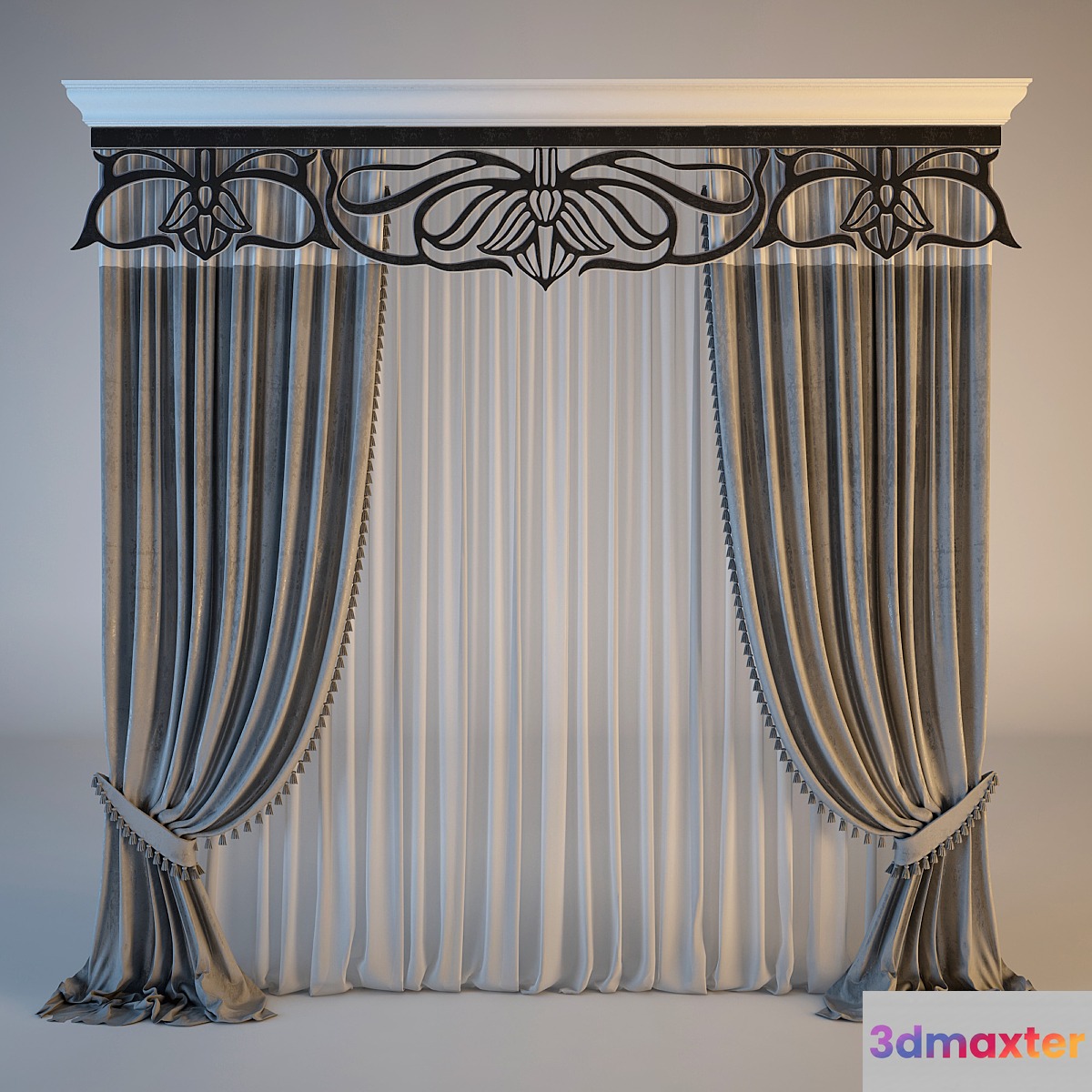 Classical curtain with lambrequins