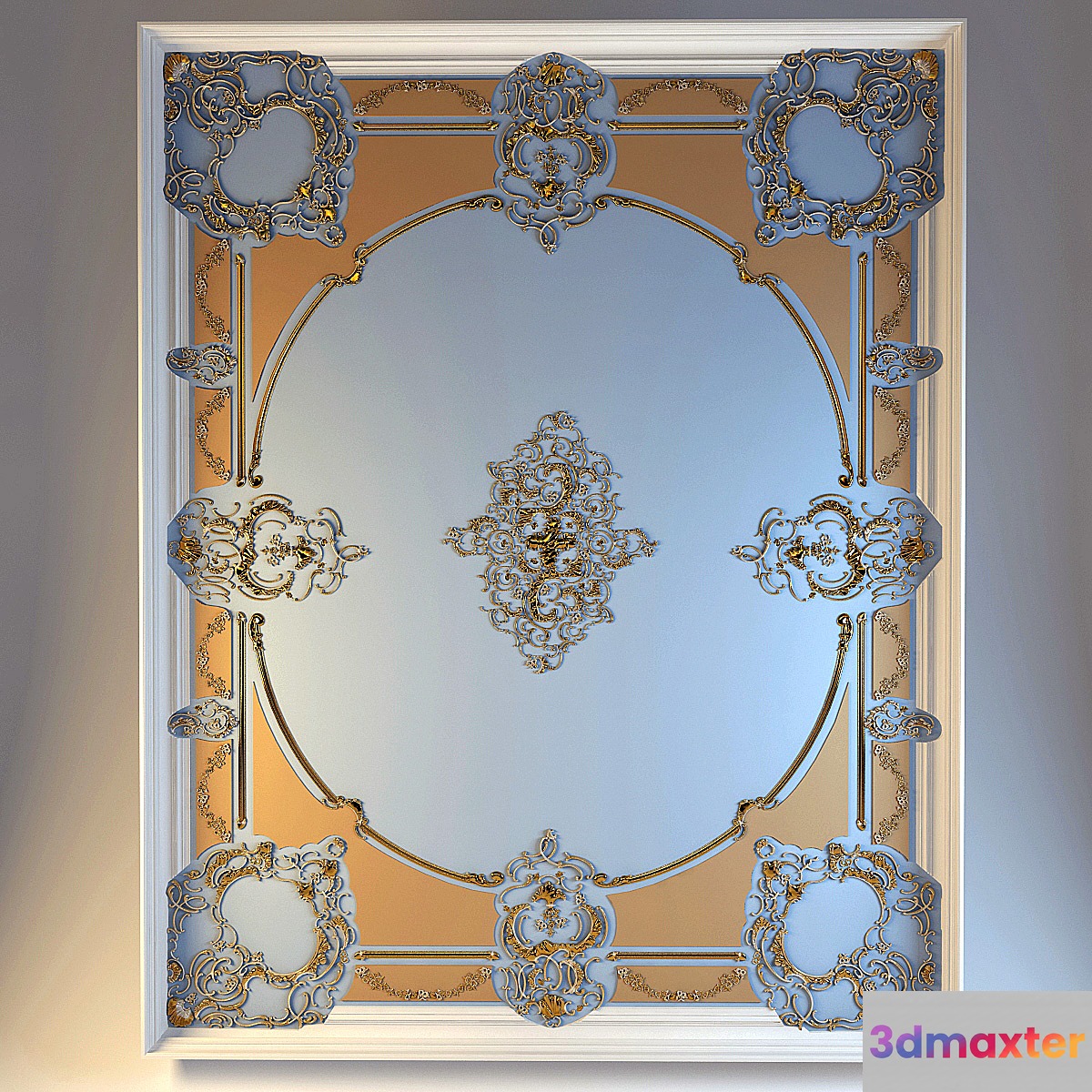 Ceiling elements with the stucco decoration 3D Max