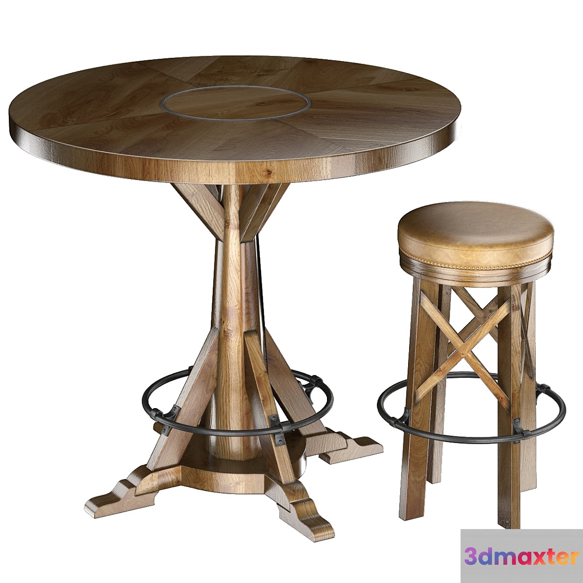 HUNTINGDON COLLECTION table and bar stool 3D Max