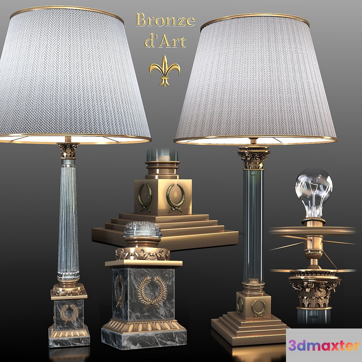 Lamps 987bis _ 85bis Bronze d'Art Francais 3D Max