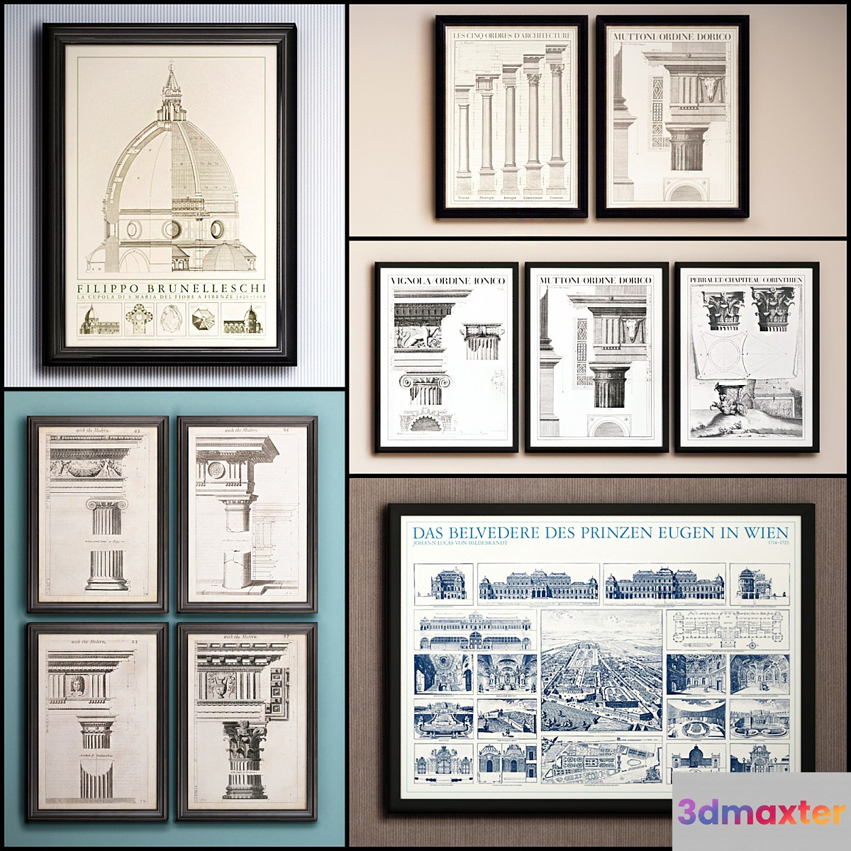 The picture in the frame: 21 Pieces (Collection 51) Architecture 3D Max