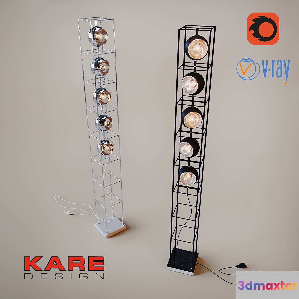 Floor Lamp Tower 5-lite