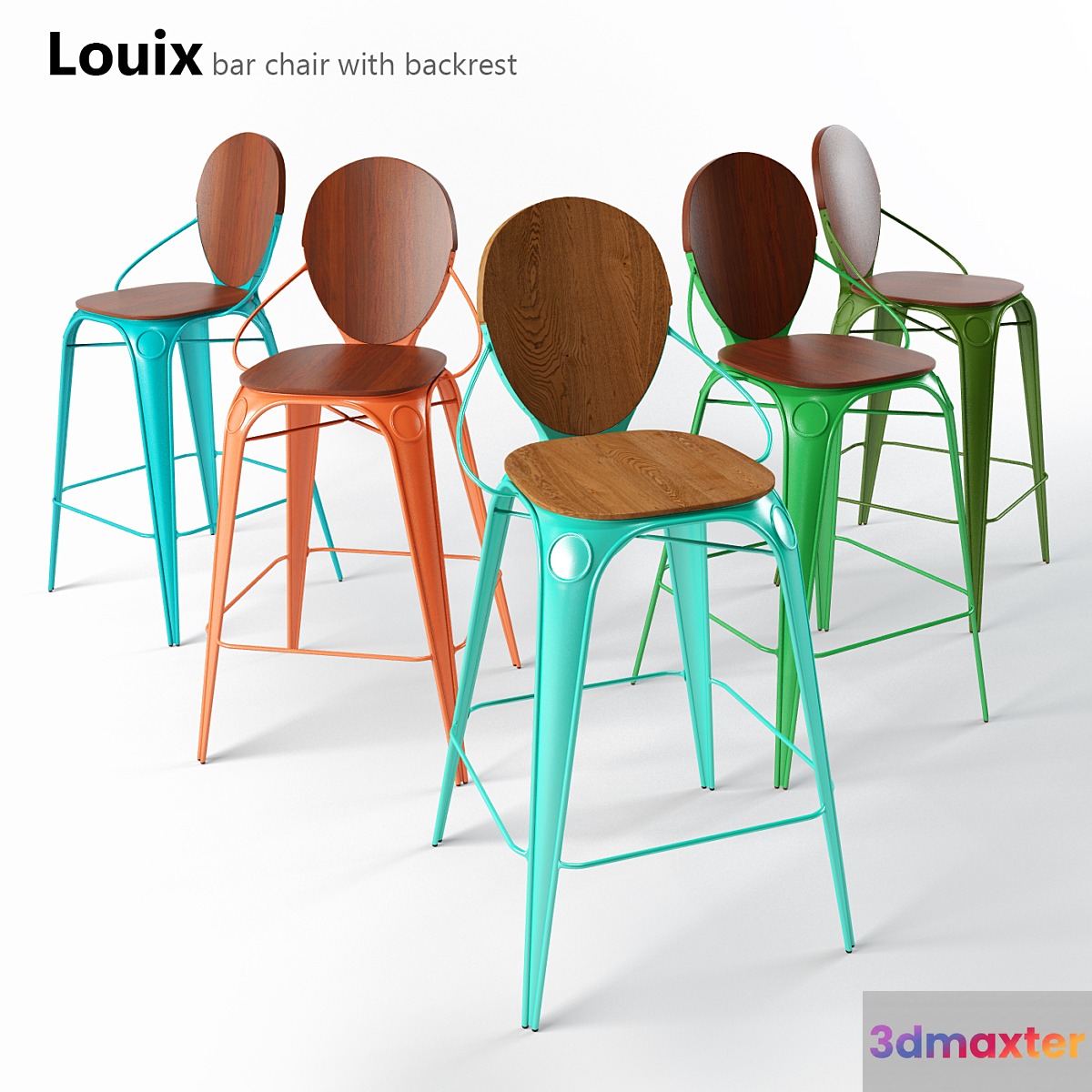 Louix bar stool with spinkoy_Louix bar chair with backrest - No.2