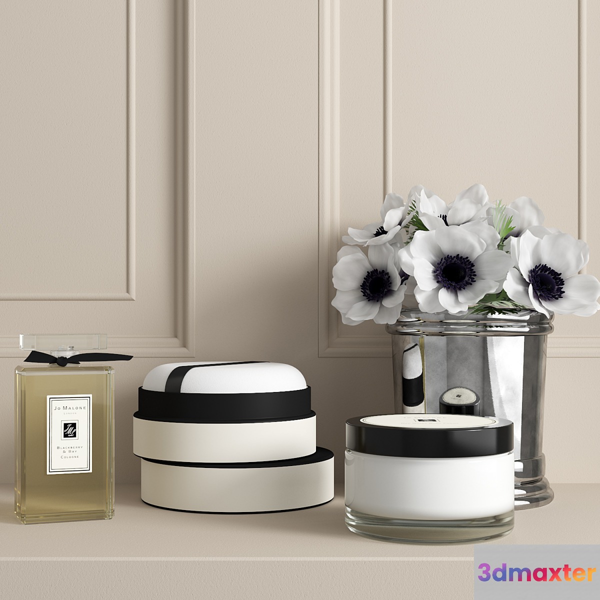 Composition with anemones 3D Max