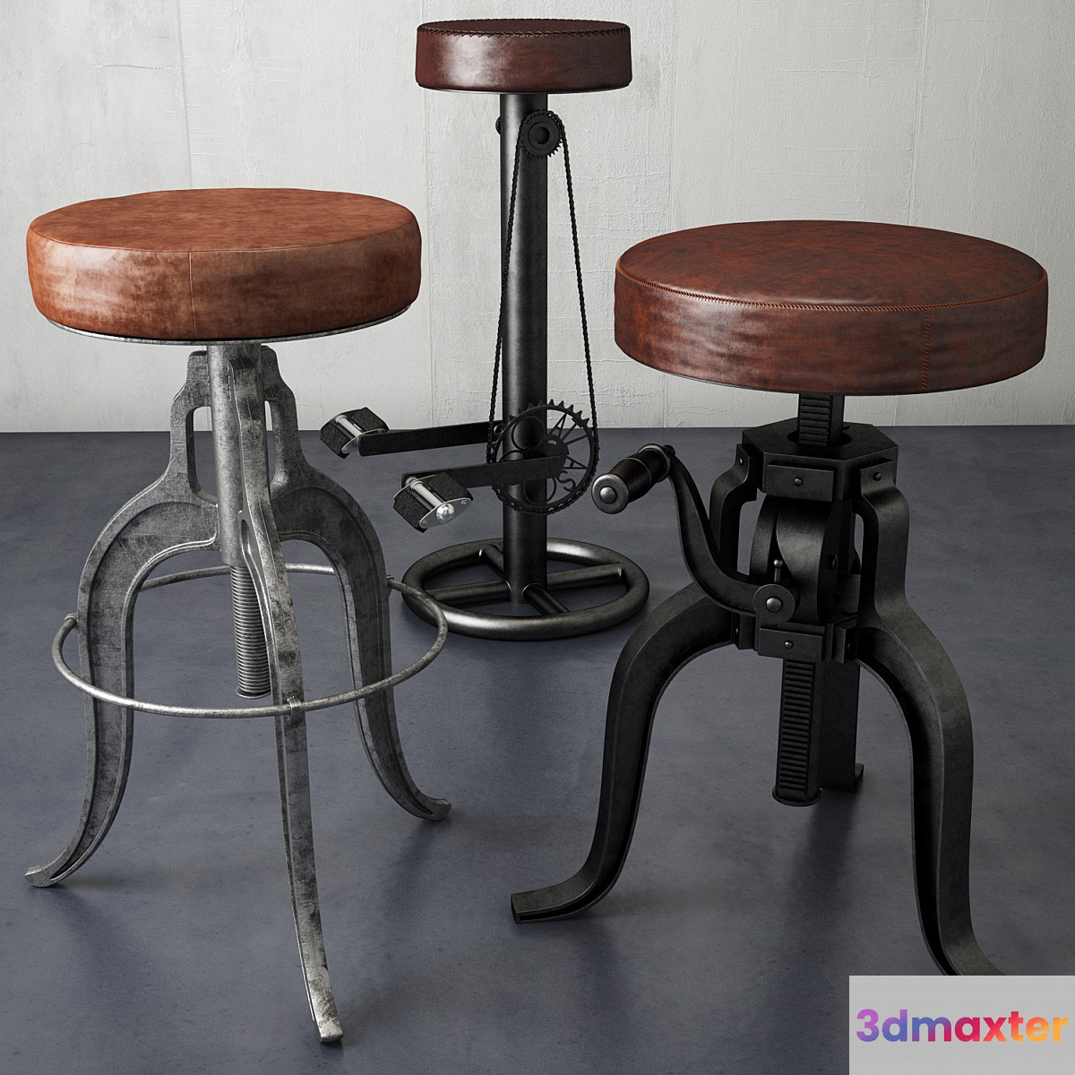 a collection of stools from loftdesigne 3D Max