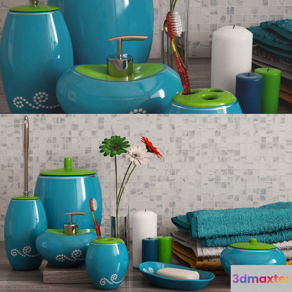 A set of bathroom accessories Primanova Maison Blue