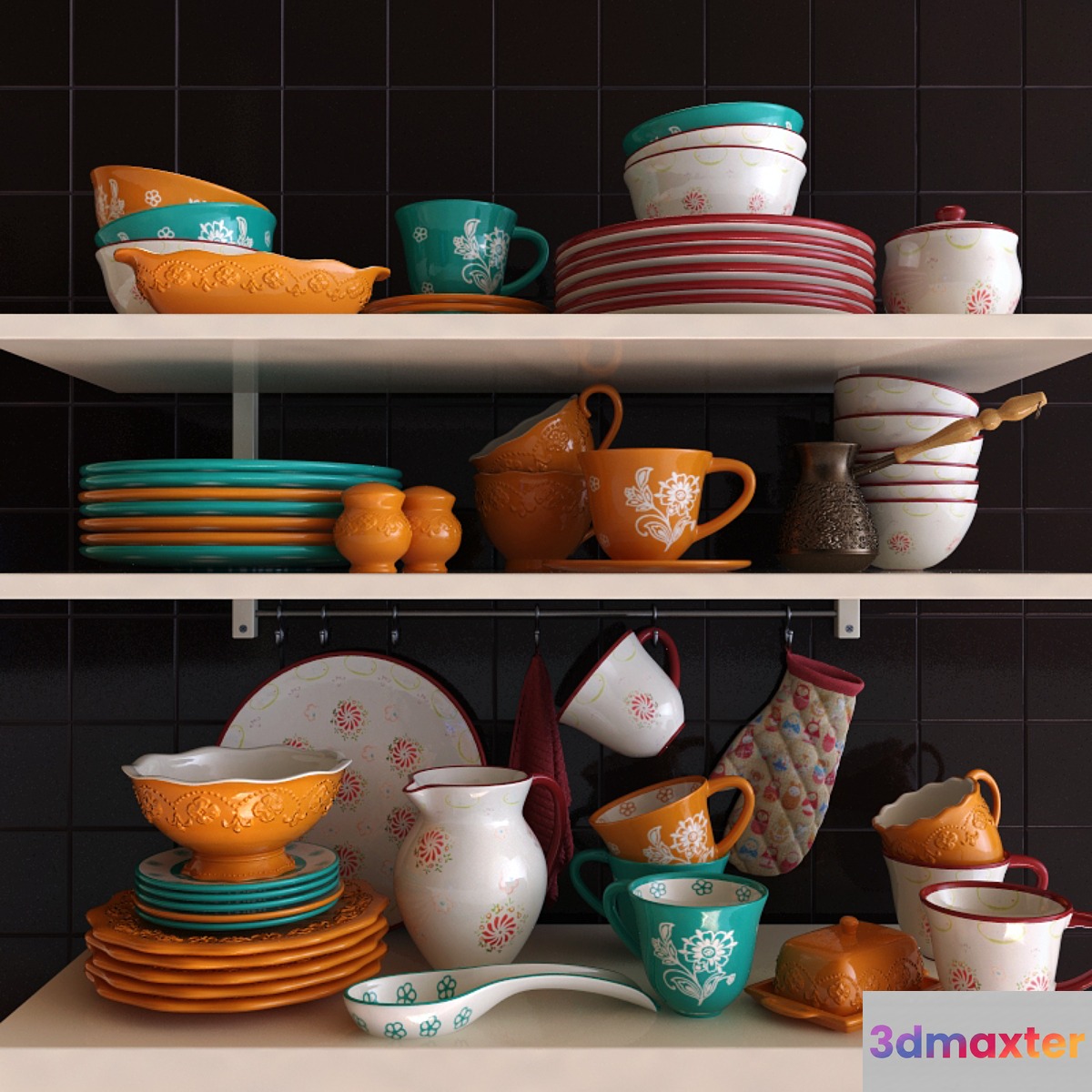A set of dishes Elan Gallery 3D Max