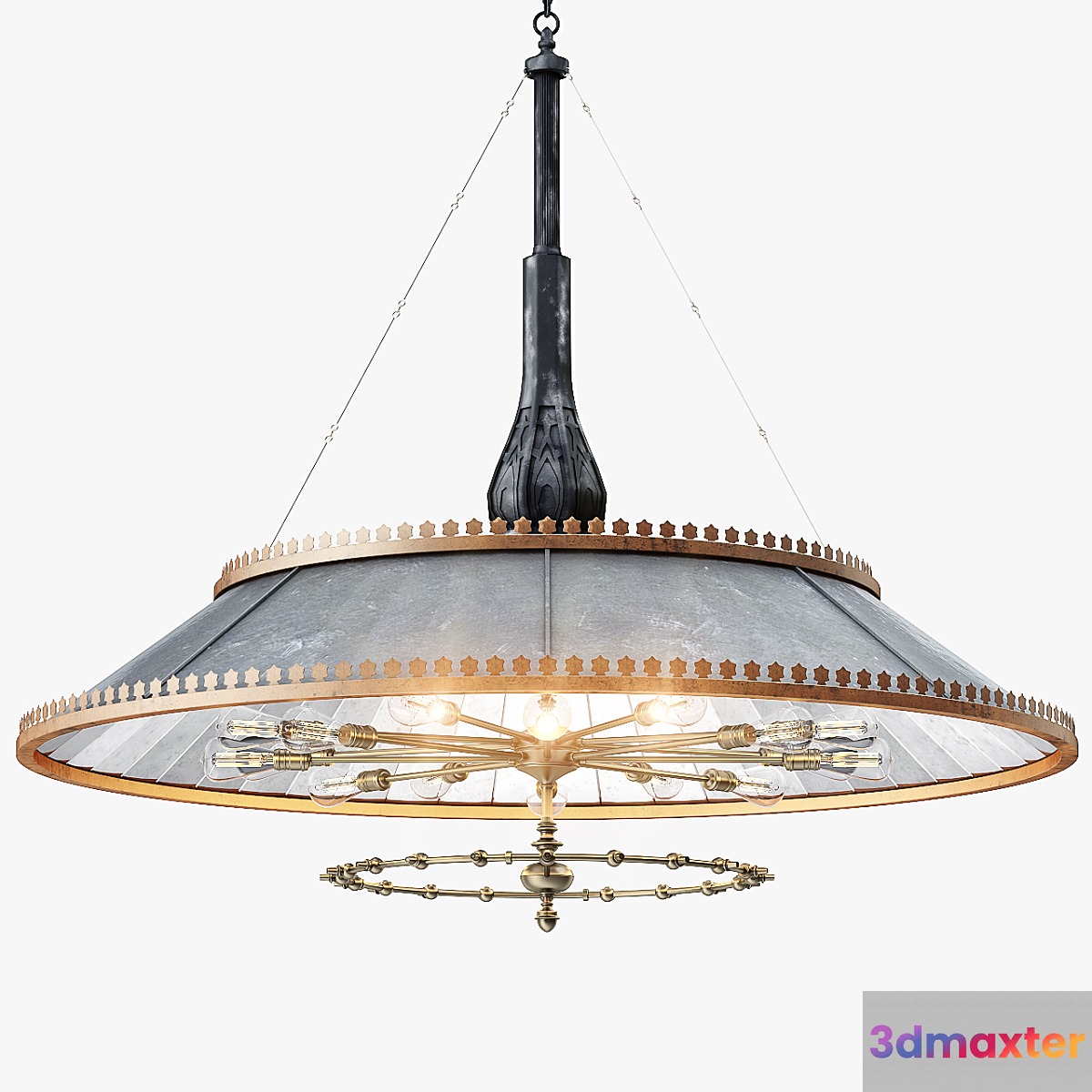 Grand 1800s Wheeler Mirrored Lamp