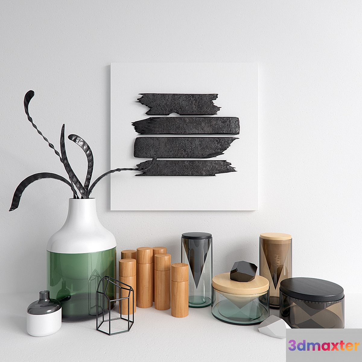 Semi-glass set 3D Max