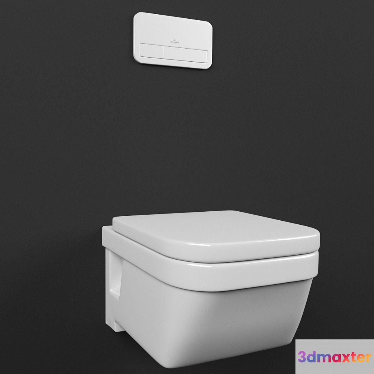 The toilet and the flush button Villeroy & Boch