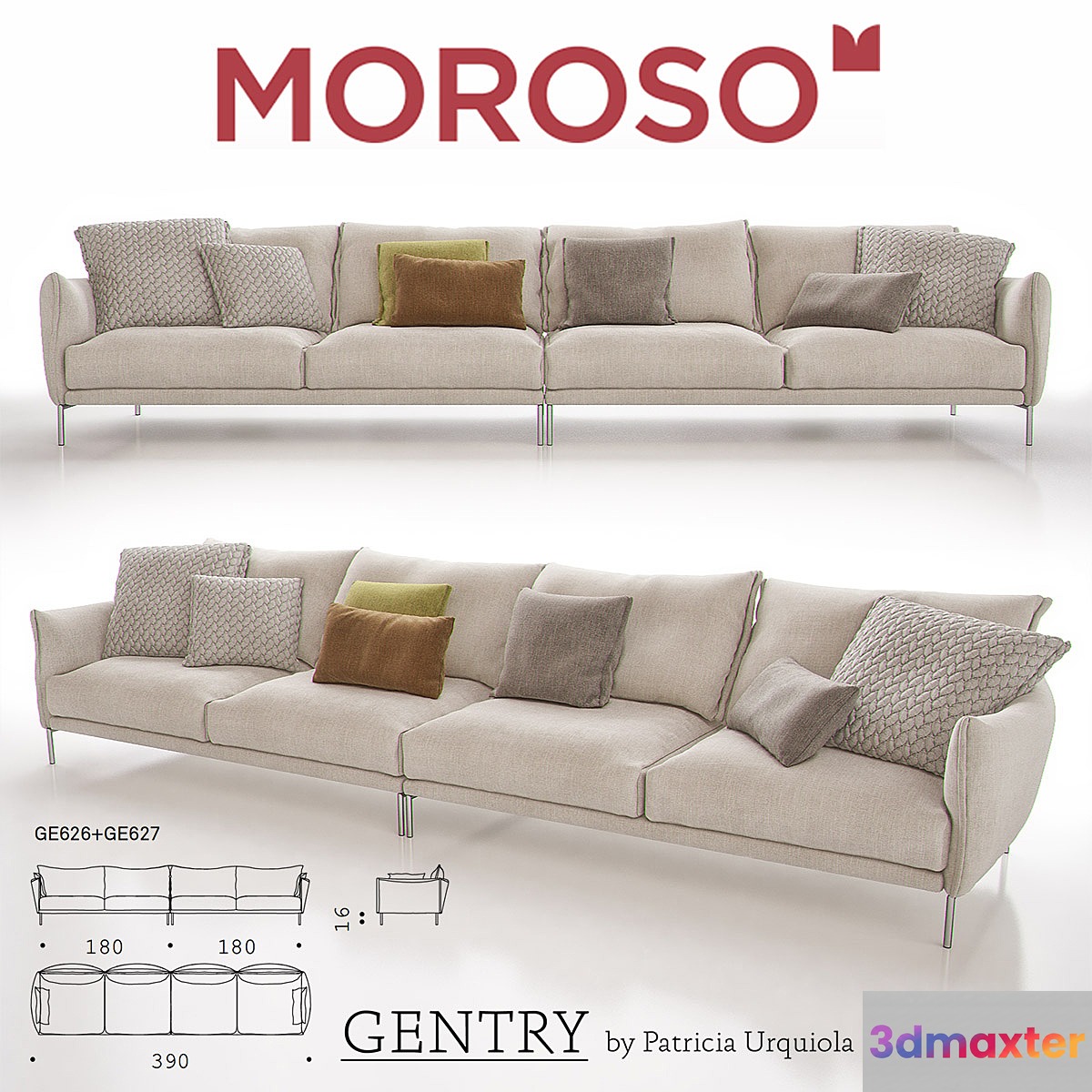 MOROSO GENTRY GE626 + GE627 Sofa